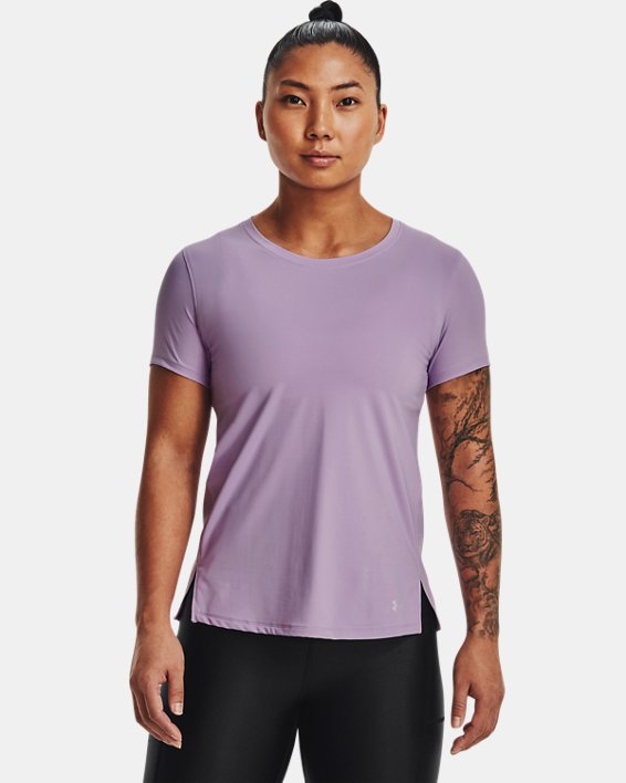 Women's UA Iso-Chill 200 Laser T-Shirt, Purple, pdpMainDesktop image number 4